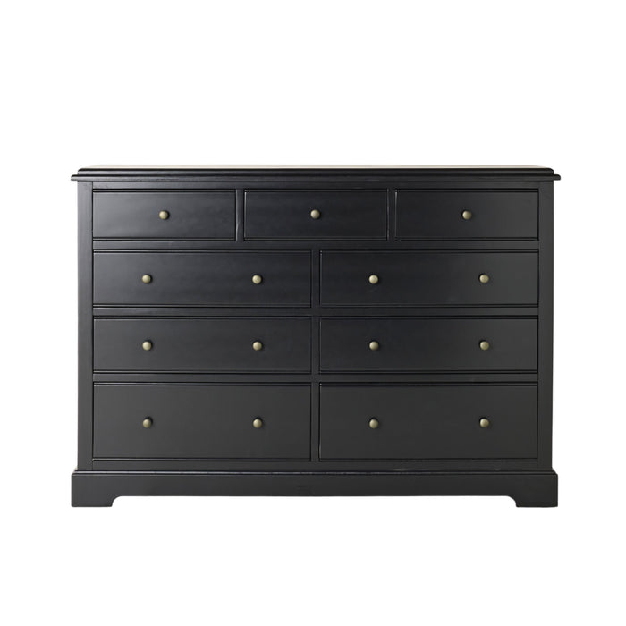 Clover 9 Drawer Chest Black