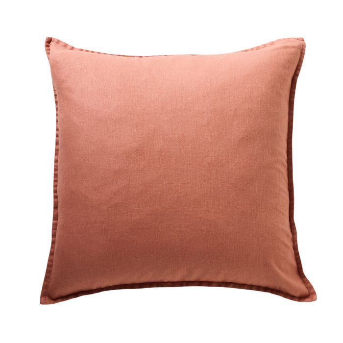Hamptons French Linen Cushion Terracotta 50x50cm