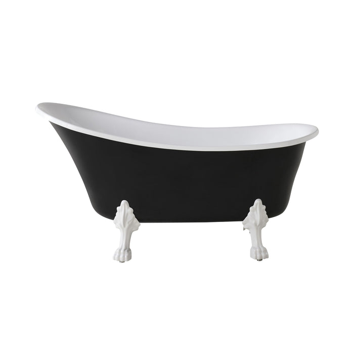 Alto Black Bath 1520mm with White Feet Package