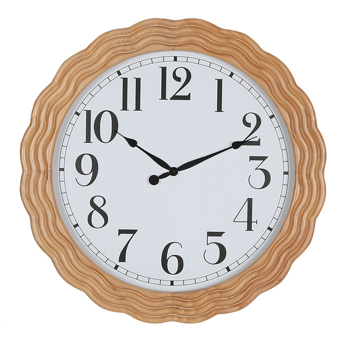 Wavy Wooden Wall Clock 68Cm