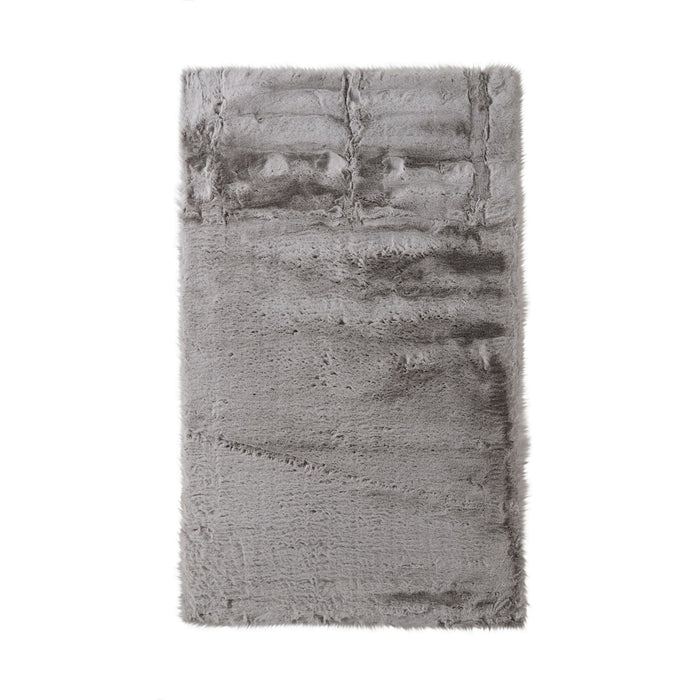 Faux Rabbit Fur Rug Silver 150x240cm