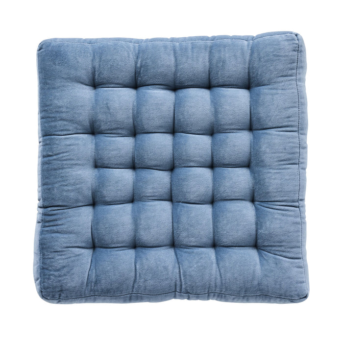Samy Cotton Velvet Sky Blue Seat Cushion