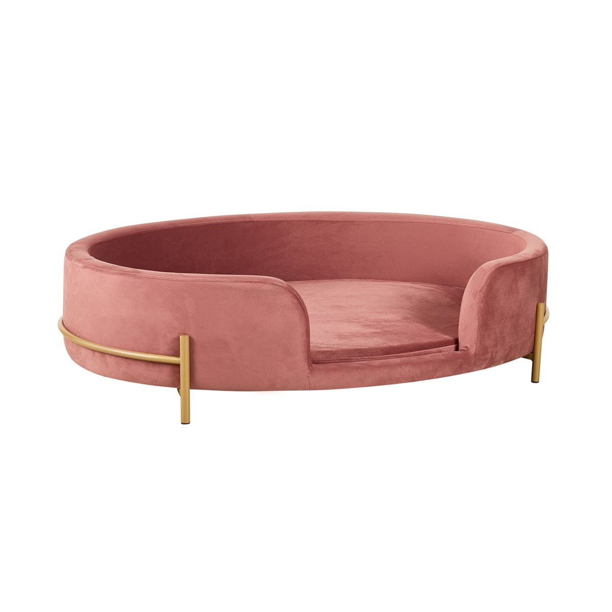Oval Velvet Pet Bed Rose Large