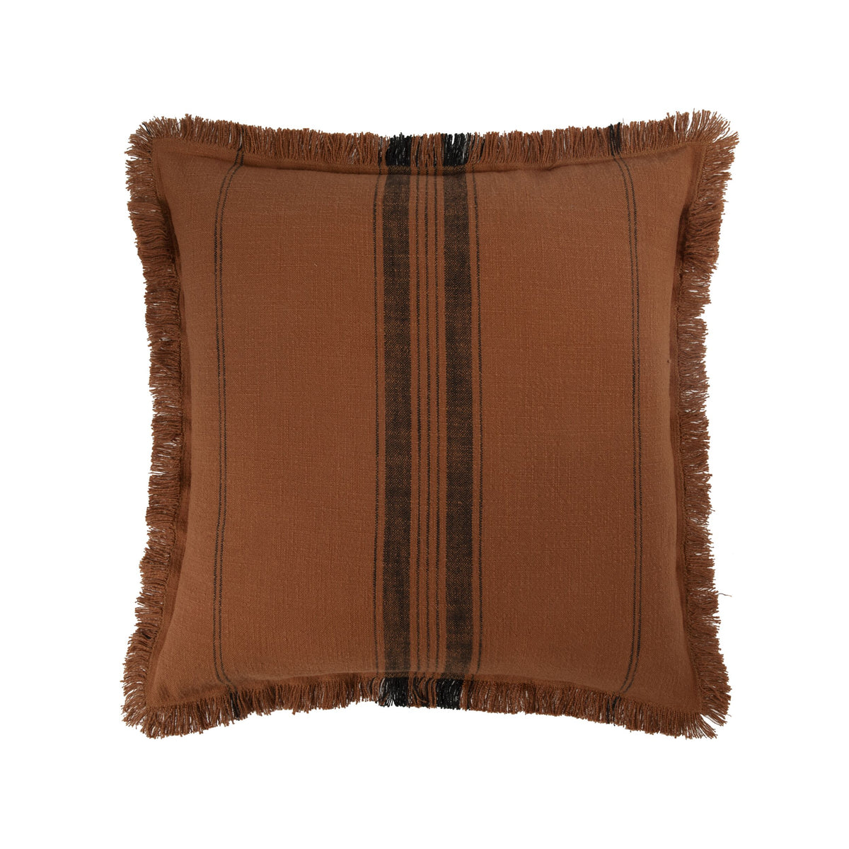 Loft Fringe Stripe Cushion Rust 50x50cm