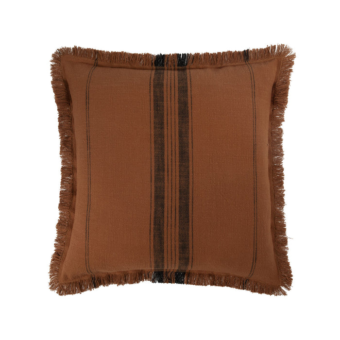 Loft Fringe Stripe Cushion Rust 50x50cm