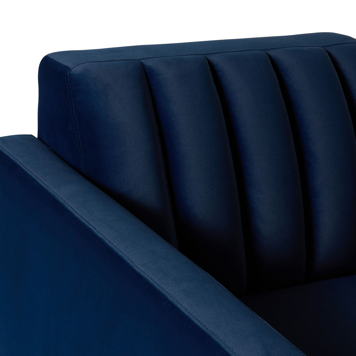 Stitch Velvet Armchair Indigo