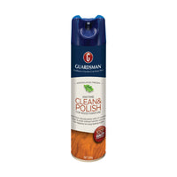A 354g aerosol can of Guardsman Revitalising Wood Polish UV Protection features product details on the front label and provides effective wood cleaning and added UV protection.