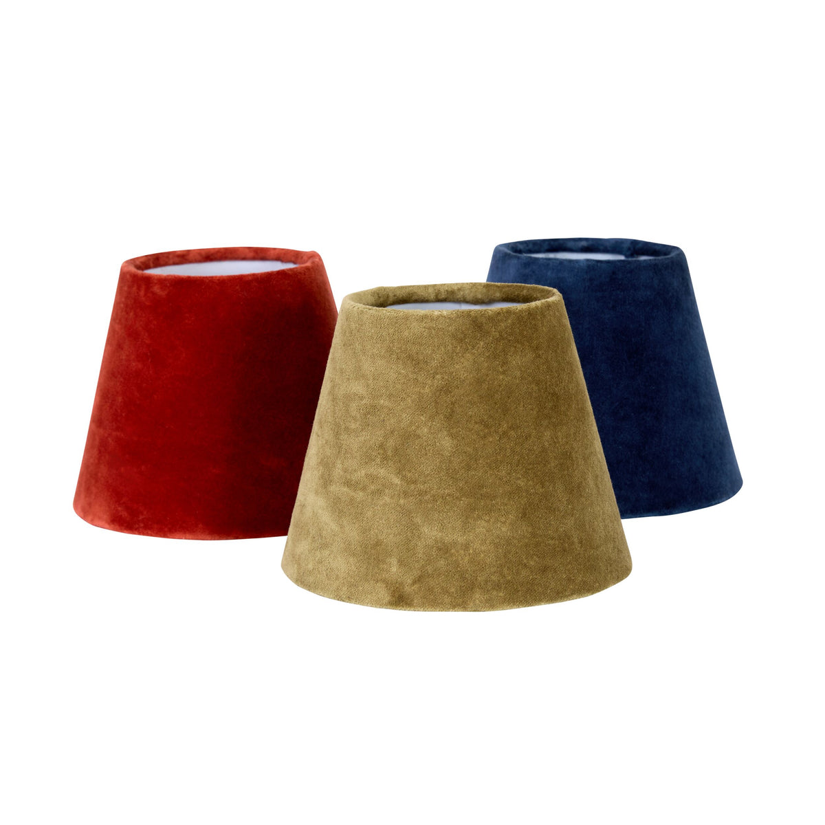 Tapered Velvet Shade Green 16x10x13cm