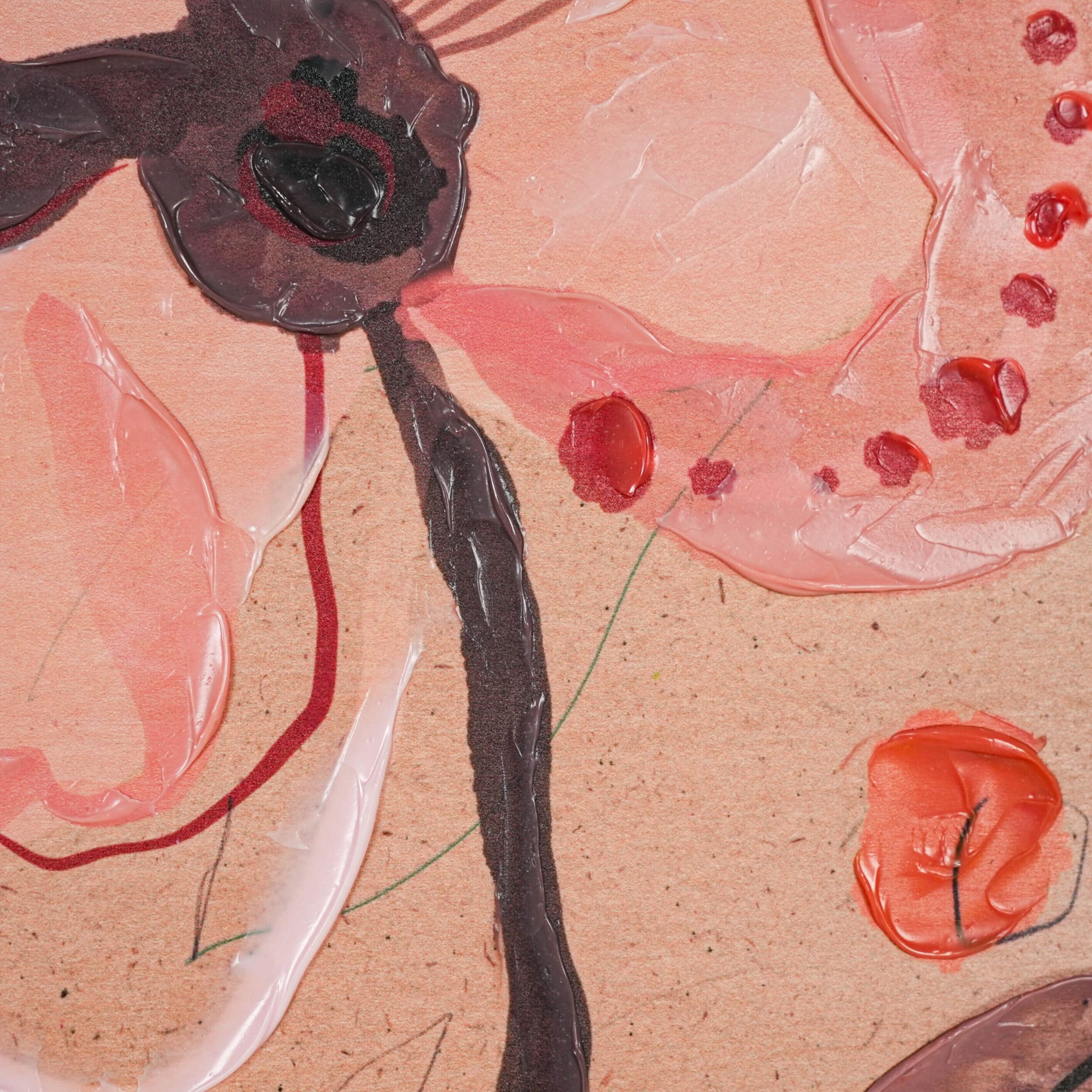 Floral Study On Woodblock I 30x40cm