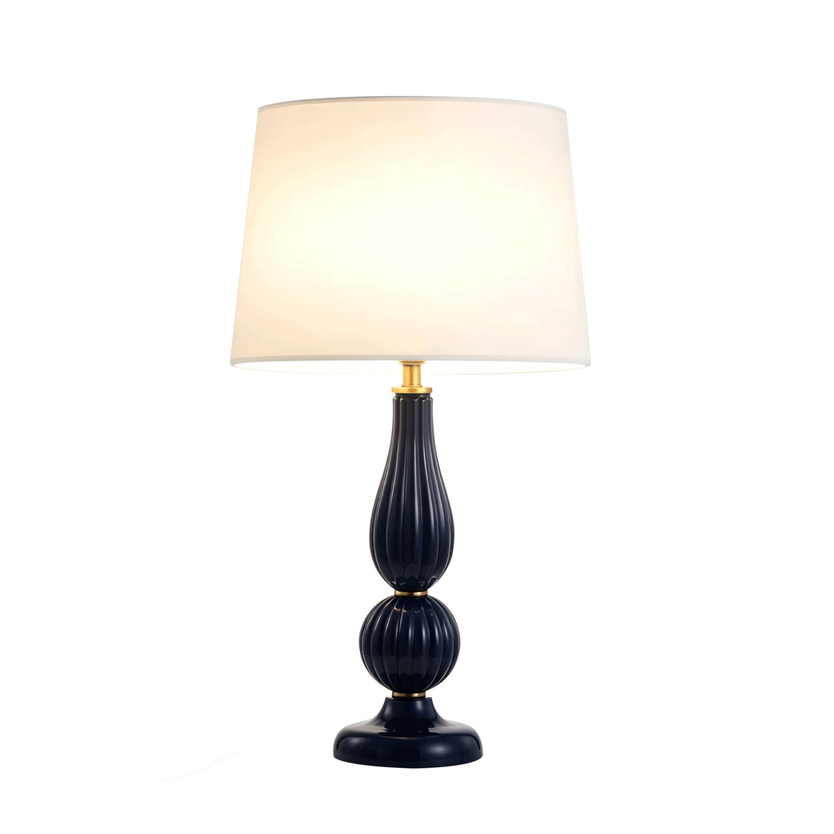 Santina Glass Table Lamp Navy 63cm