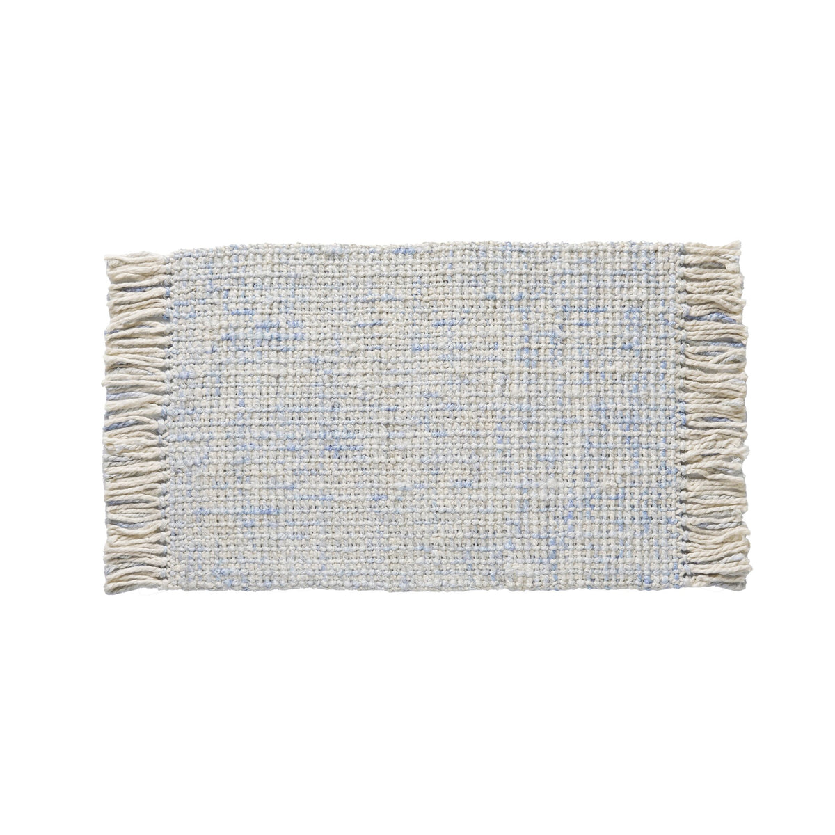 Blue Boucle Fringed Jute Doormat 90cm