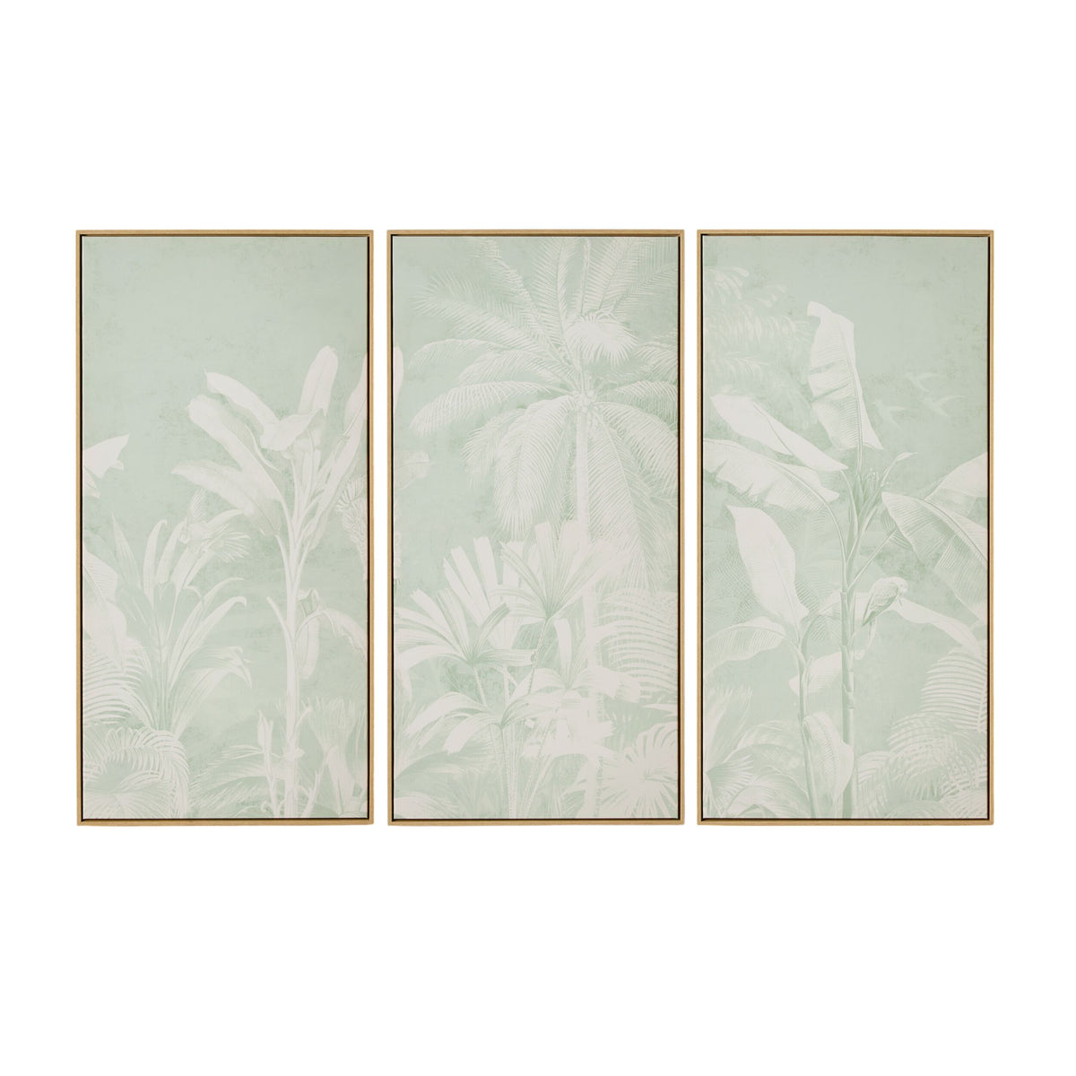 Sage Jungle Trio Framed Canvas Print 190x120cm