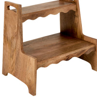 Sati Scalloped Wooden Step Stool