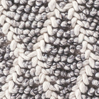 Braided Diamond Hand Woven Grey & Cream Wool Rug 240x150cm