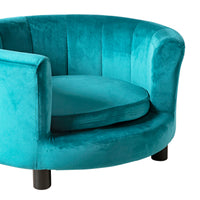 Vivienne Velvet Green Teal Pet Bed 65x65x36cm