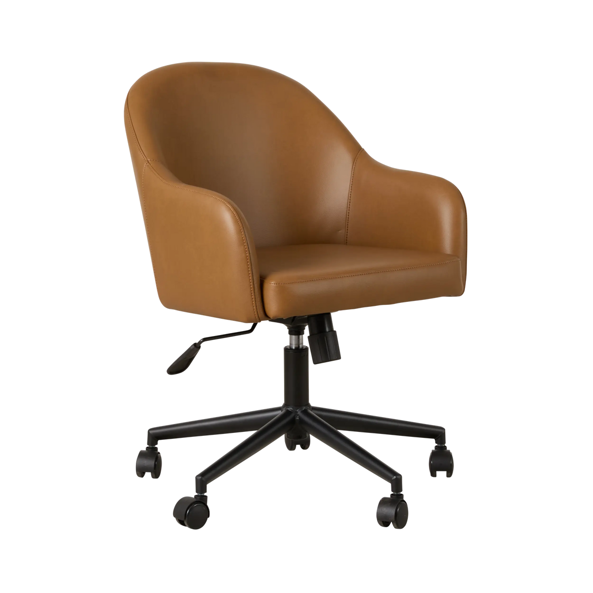 Zane Desk Chair Light Chestnut PU Leather