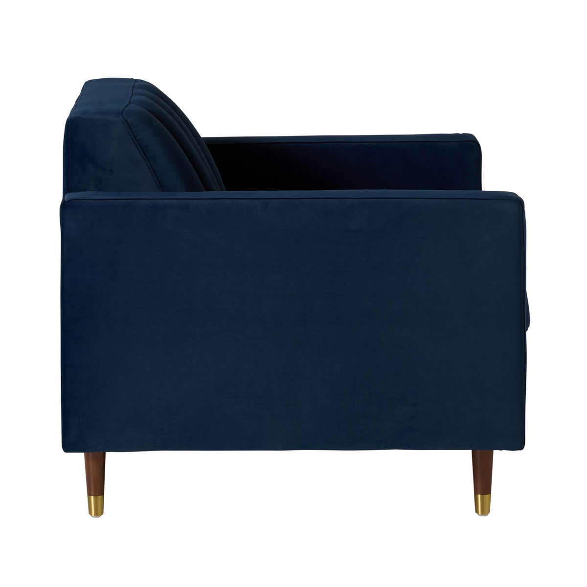 Stitch Velvet Armchair Indigo