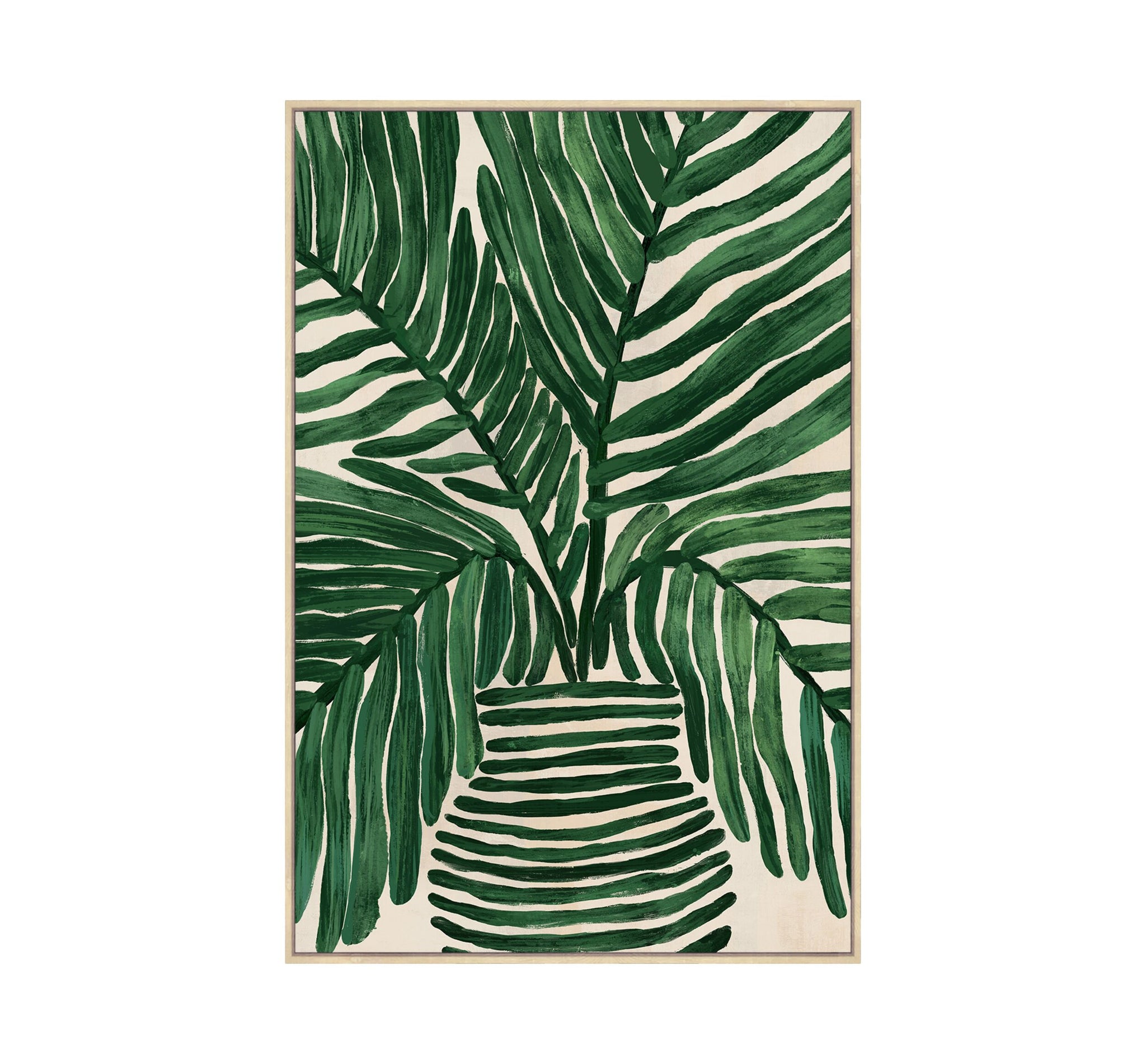 Riviera Greenery Textured Framed Artwork 80x120cm