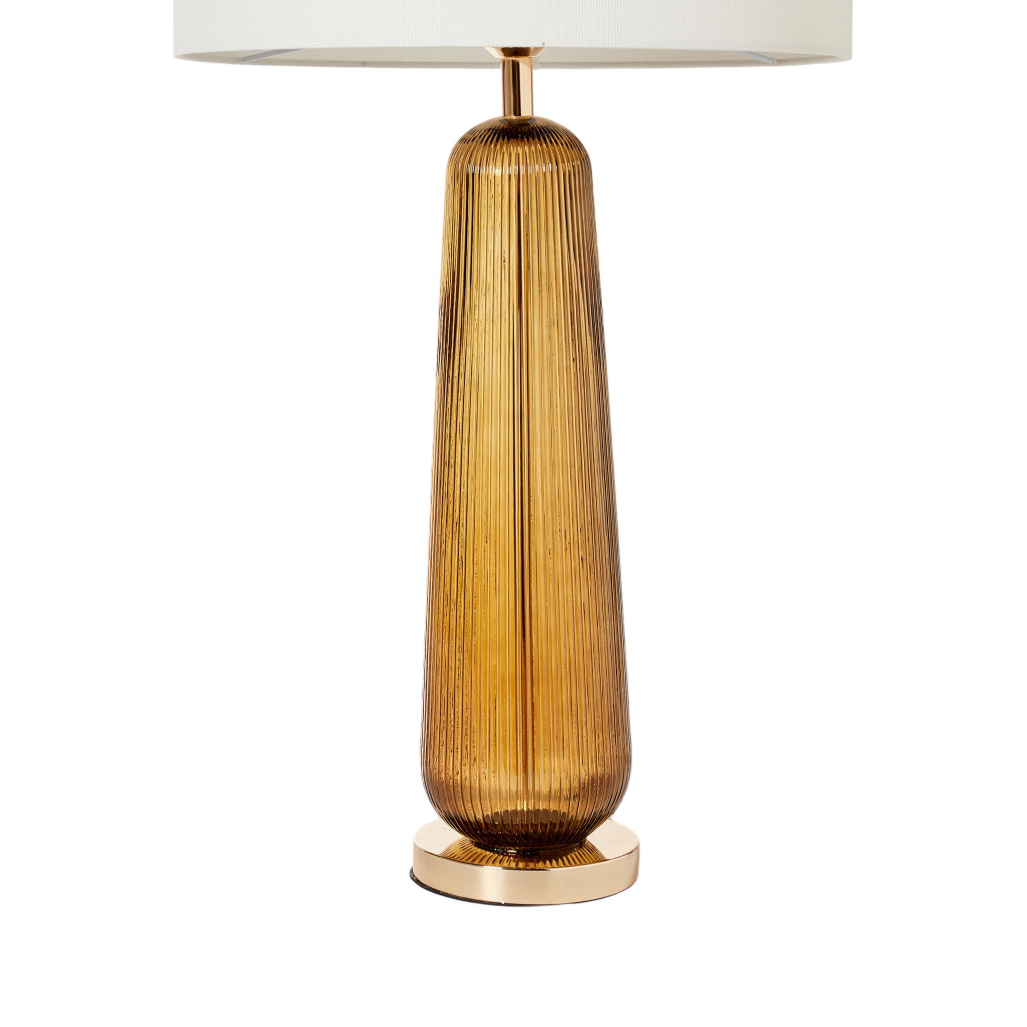 Fingal Fluted Glass Table Lamp Amber 87cm