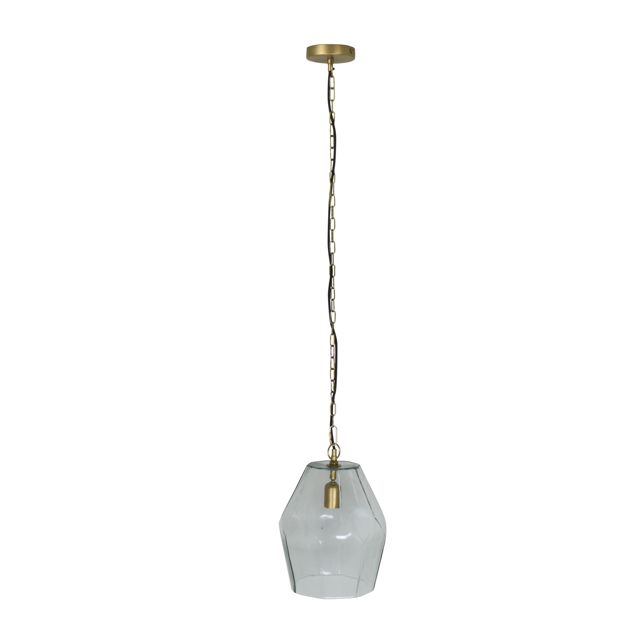 Solene Glass Pendant Matte Brass 26x26x36cm