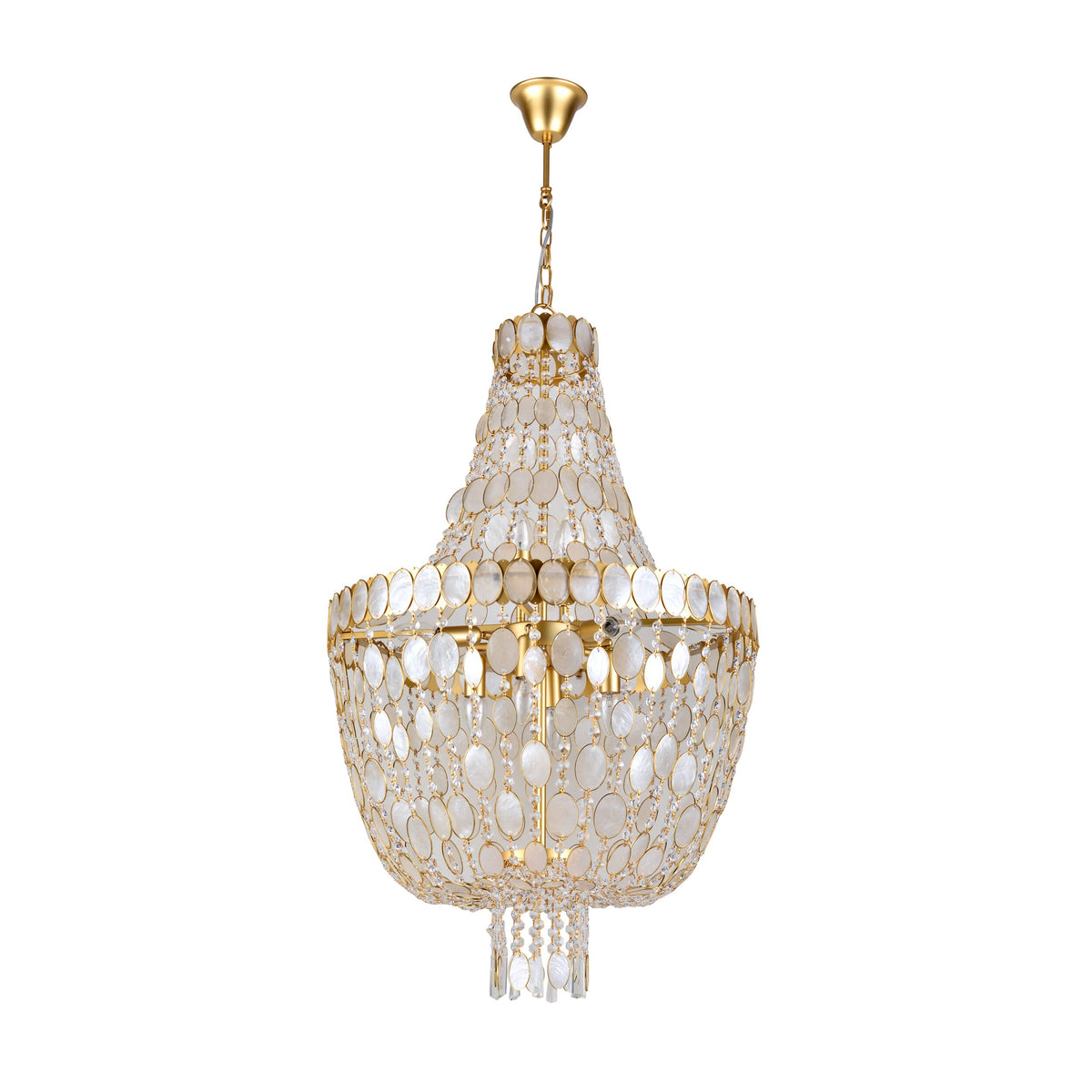 Isadora 12 Light Capiz Chandelier 60cm