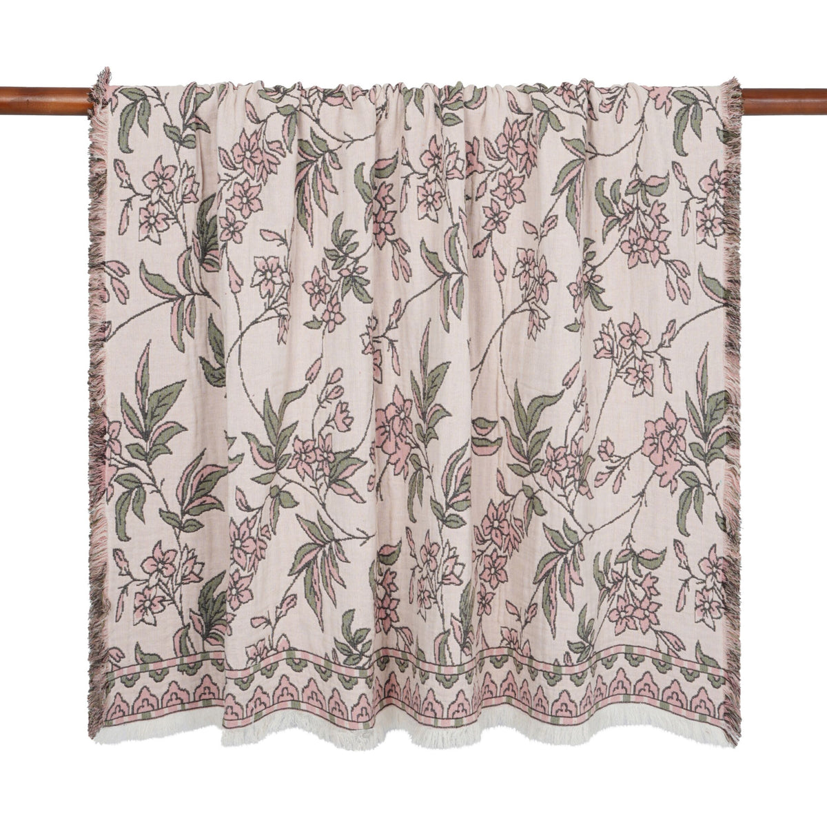 Jacquard Garden Cotton Throw 130x170cm Blossom