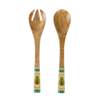 Mystic Scarab Mango Wood Salad Servers