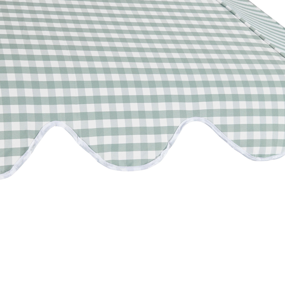 Amalfi Umbrella Scallop Edge Green/White Gingham