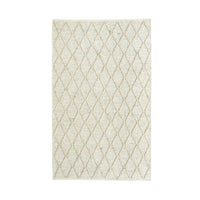 Diamond Trellis Hand Woven Wool Viscose Cream Rug 150x240cm