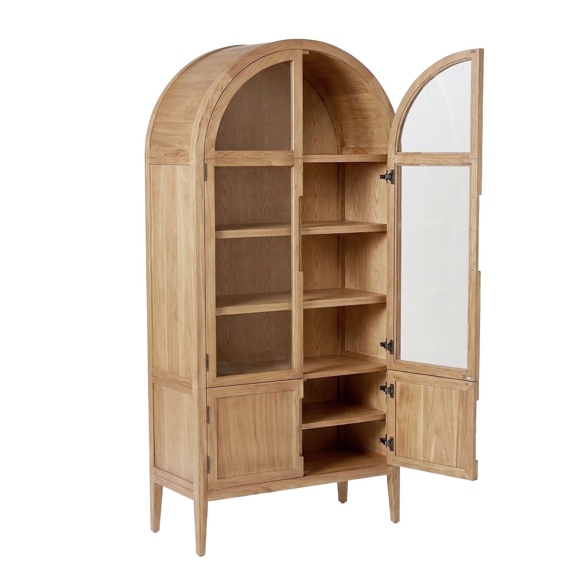 Serene Curved Display Cabinet Natural