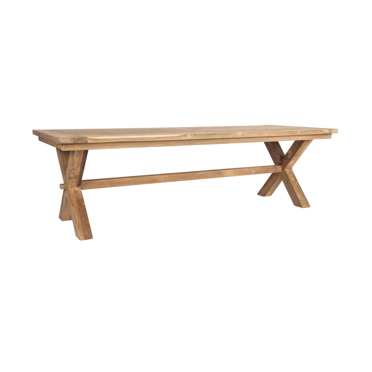 Reclaimed Teak Cross Leg Dining Table 260cm