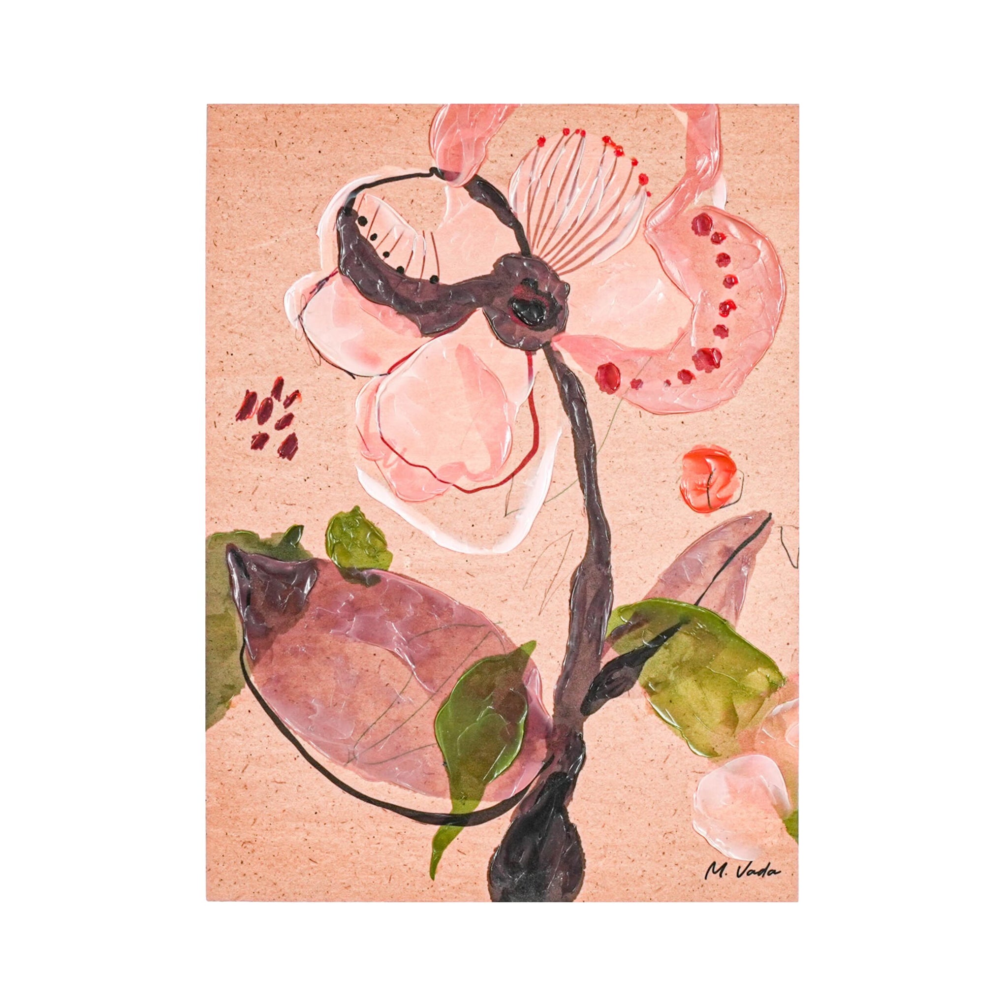 Floral Study On Woodblock I 30x40cm