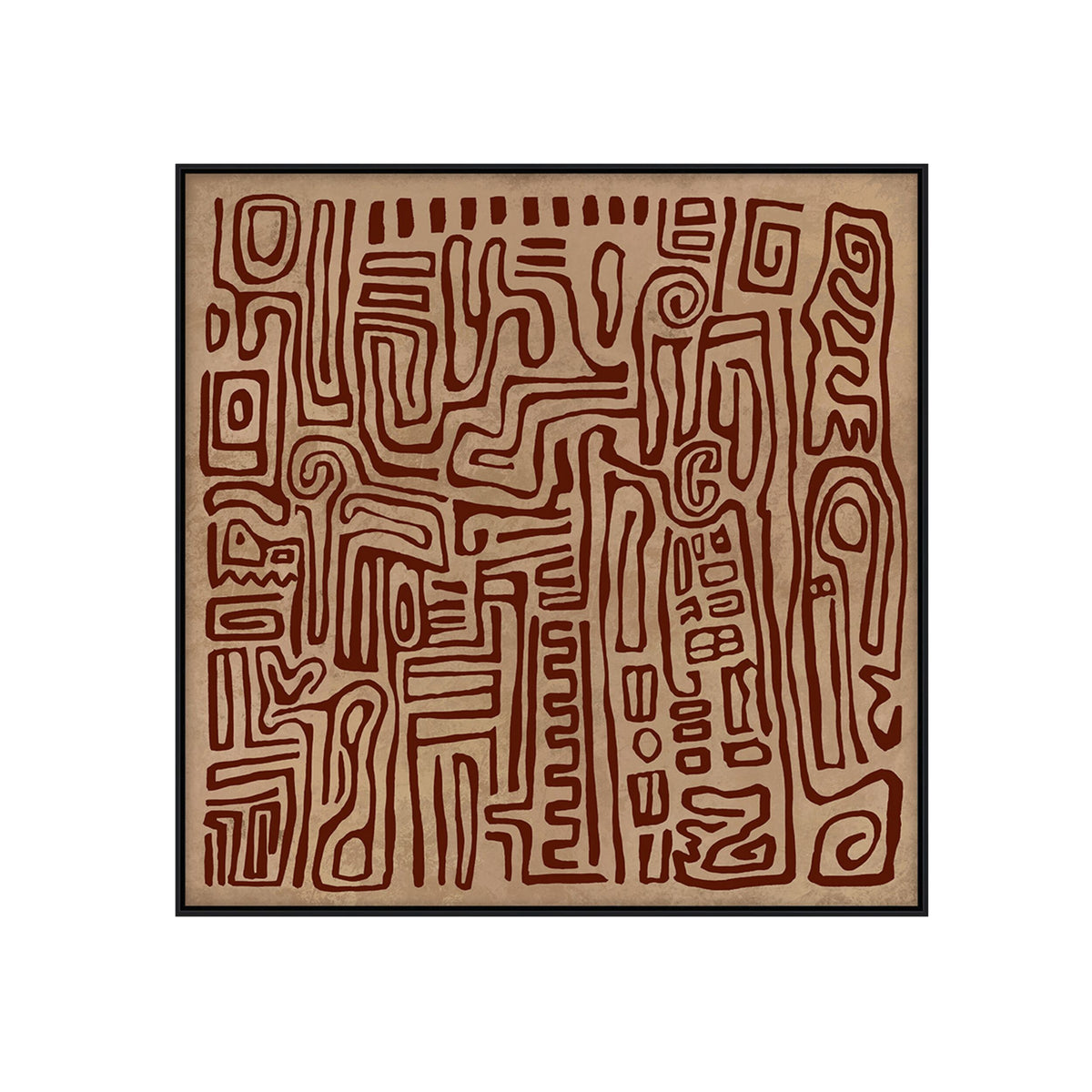 Reverie Labyrinth Framed Textured Artwork 80x80cm