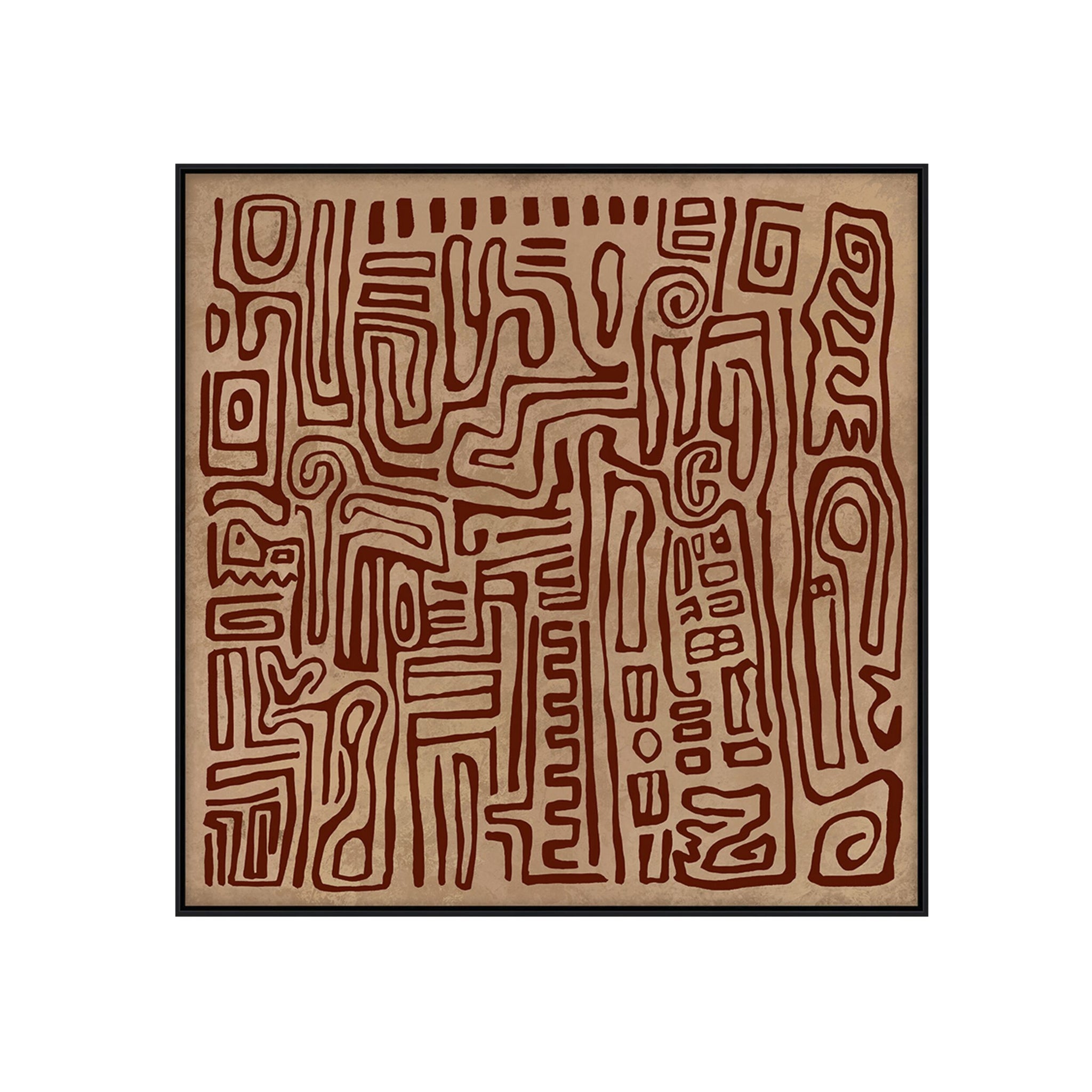 Reverie Labyrinth Framed Textured Artwork 80x80cm