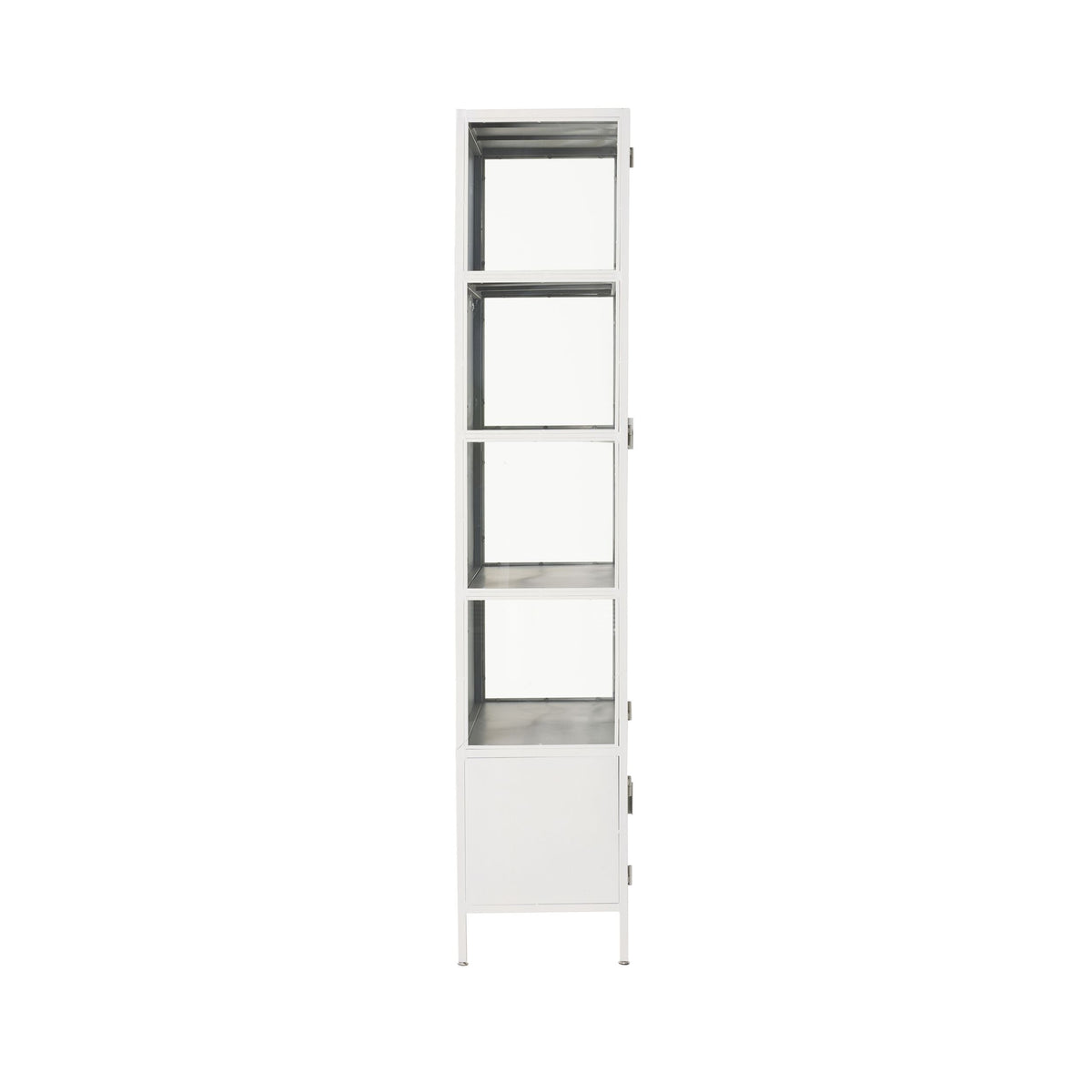 Nero 4 Door Display Cabinet 201 x 92cm White & Grey