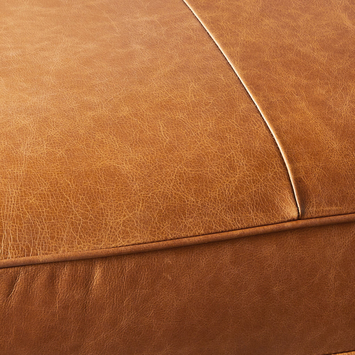 Carson Leather Ottoman Dakota Vintage Brown