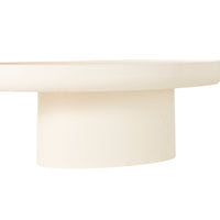 The Lani Oval Coffee Table (120 x 39 x 65cm) features a modern design crafted from mango wood with a white wash finish, showcasing an elegant oval shape and sturdy base.