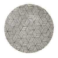 Aria Bone Inlay Round Coffee Table Small Black and White