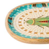 Mystic Scarab Mango Wood Oval Platter 30cm