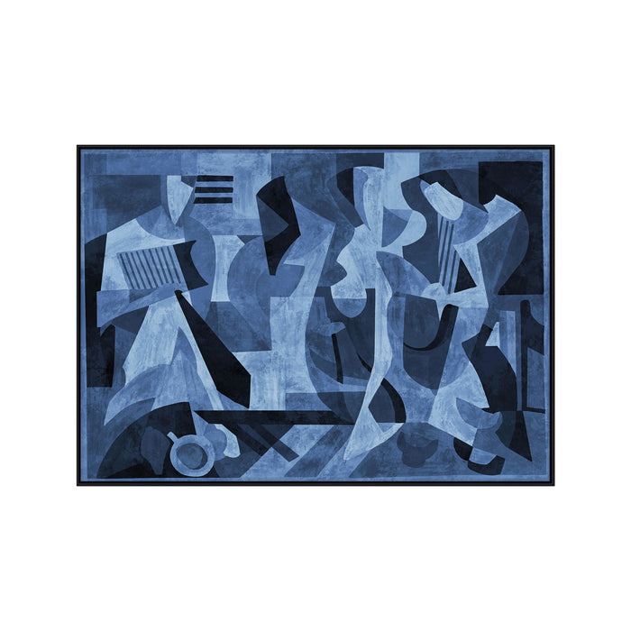 Reverie Blue Echo Framed Textured Artwork 120x90cm