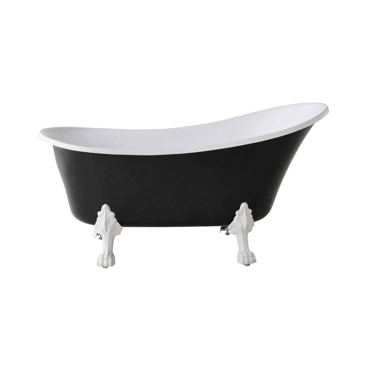 Alto Black Bath 1520mm with White Feet Package