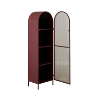 Nero 1 Door Display Cabinet Burgundy