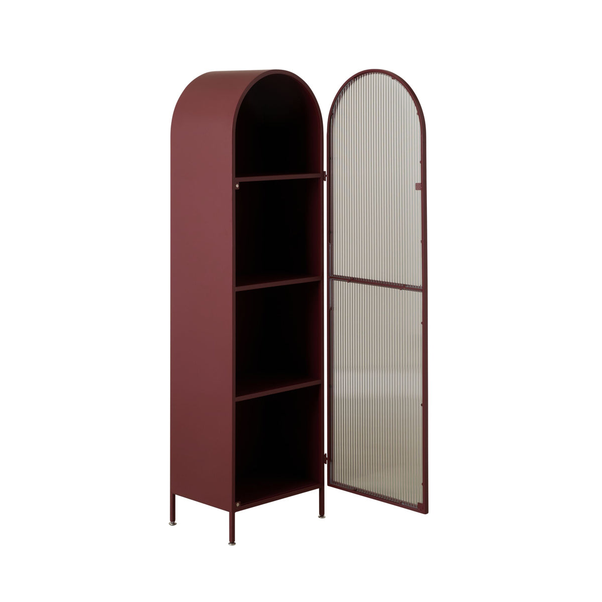 Nero 1 Door Display Cabinet Burgundy