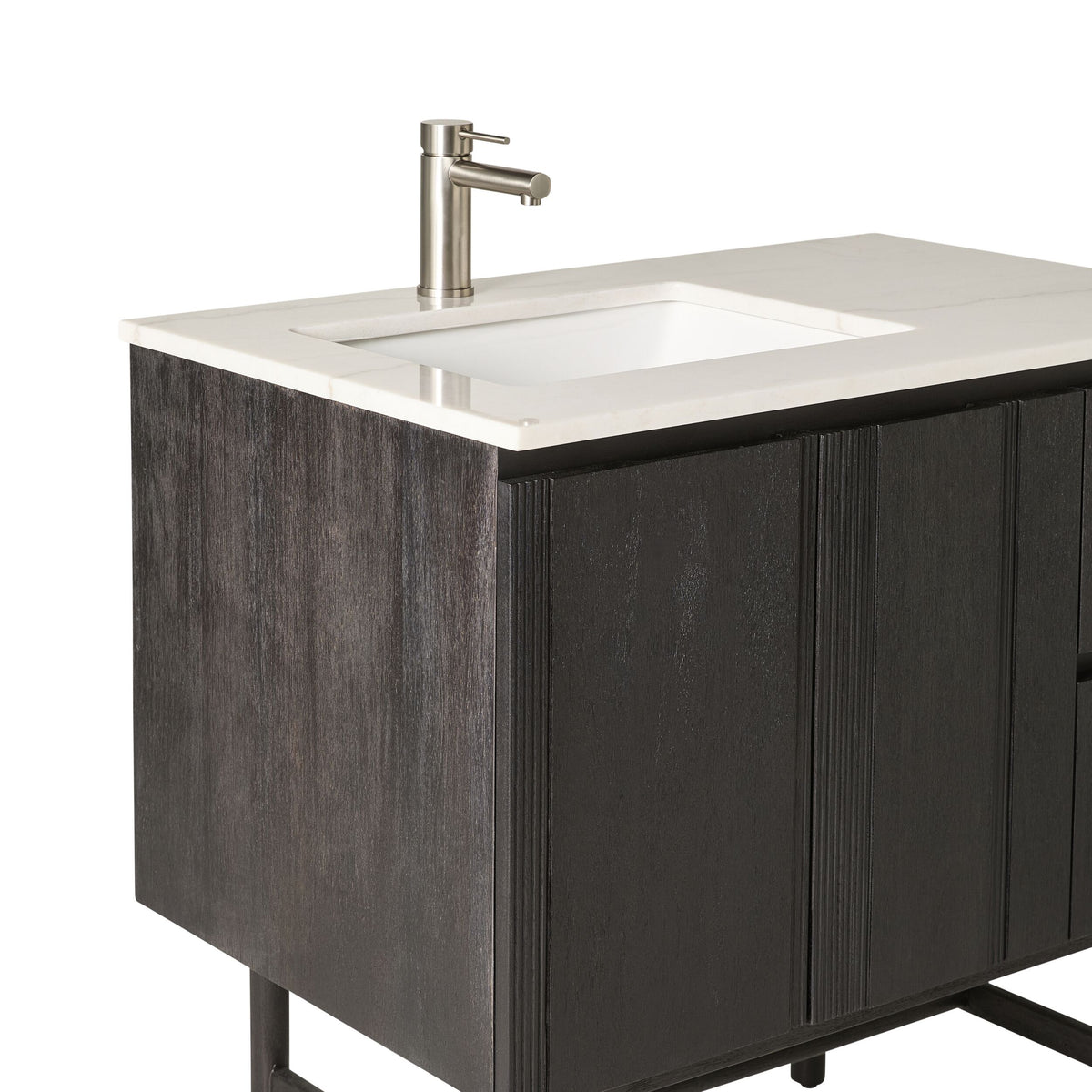 Ezra Single Bathroom Vanity Mahogany with Stone Top 910mm Package