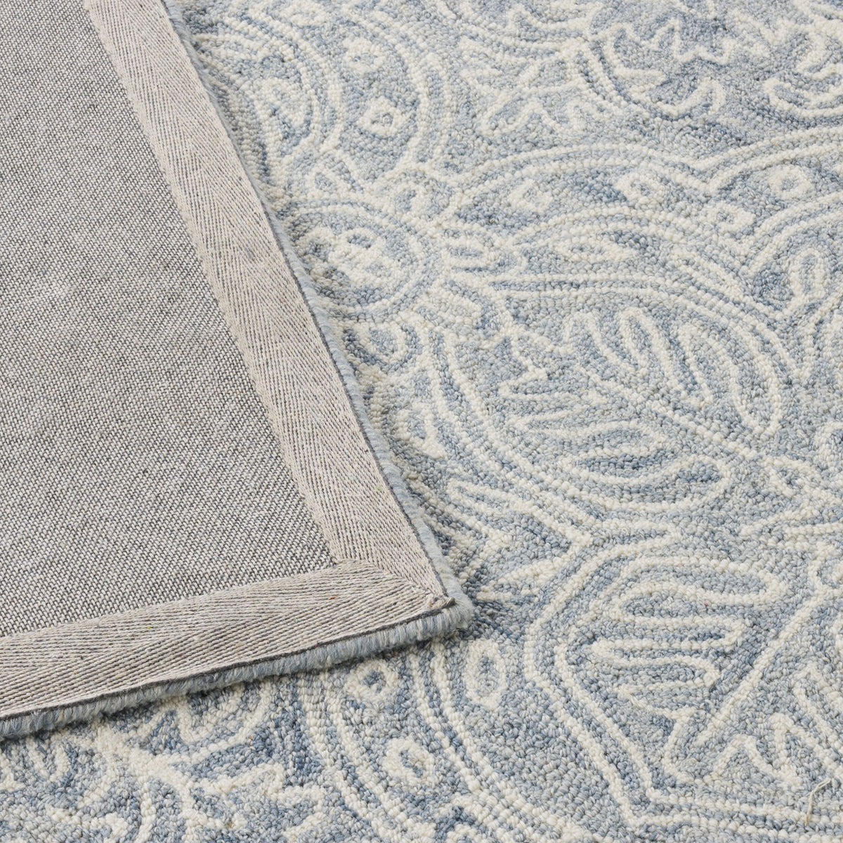 Henna Handtufted NZ Wool Rug Blue 240x300cm