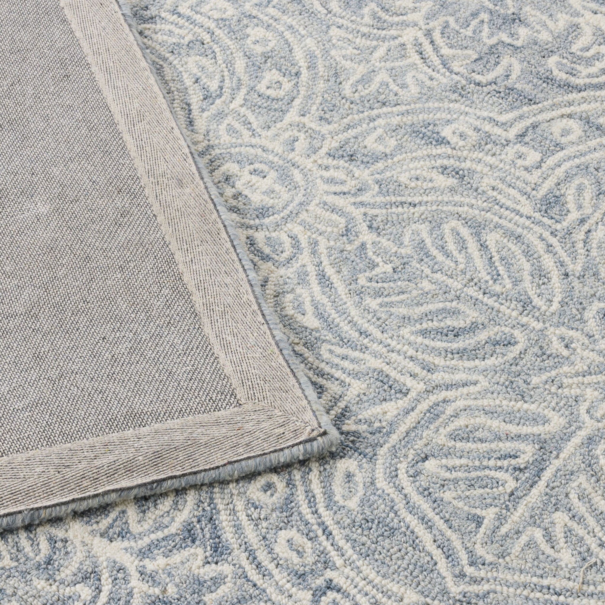Henna Handtufted NZ Wool Rug Blue 240x300cm