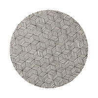 Aria Bone Inlay Round Coffee Table Large Black and White