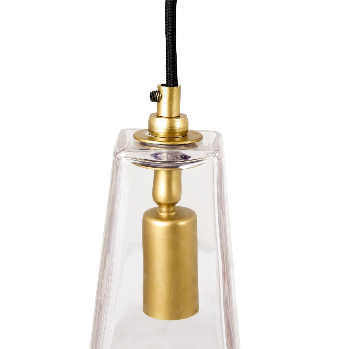 Solene Glass Pendant Matte Brass 10x10x24cm