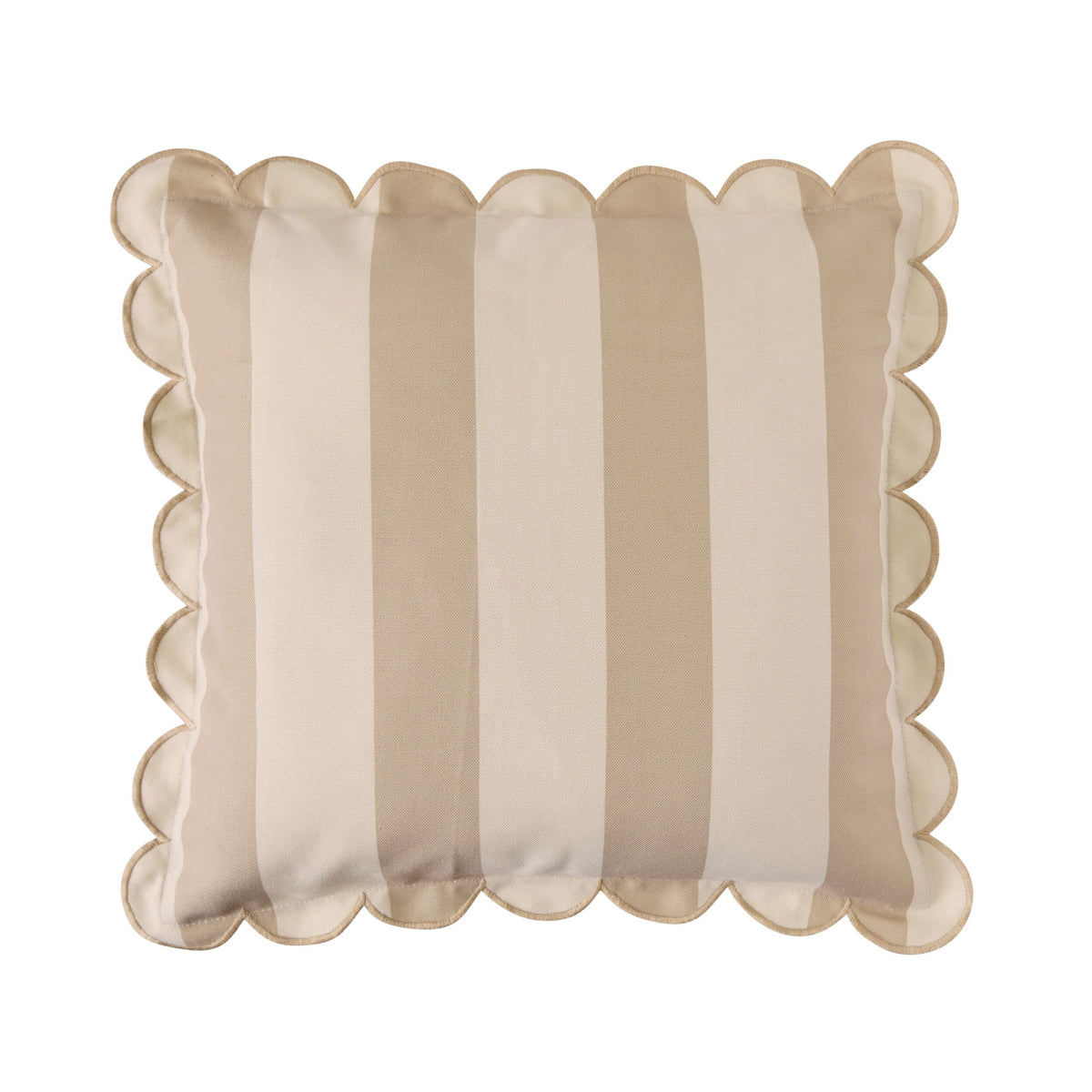 Aruba Scallop Edge Stripe Outdoor Cushion Sand 45x45cm
