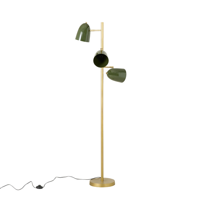 Argo Metal Floor Lamp Matte Brass/Green 158cm